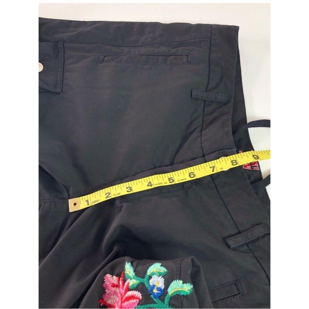 Johnny Was Black Crop Embroidered Cargo Pants M EUC - Picture 9 of 16